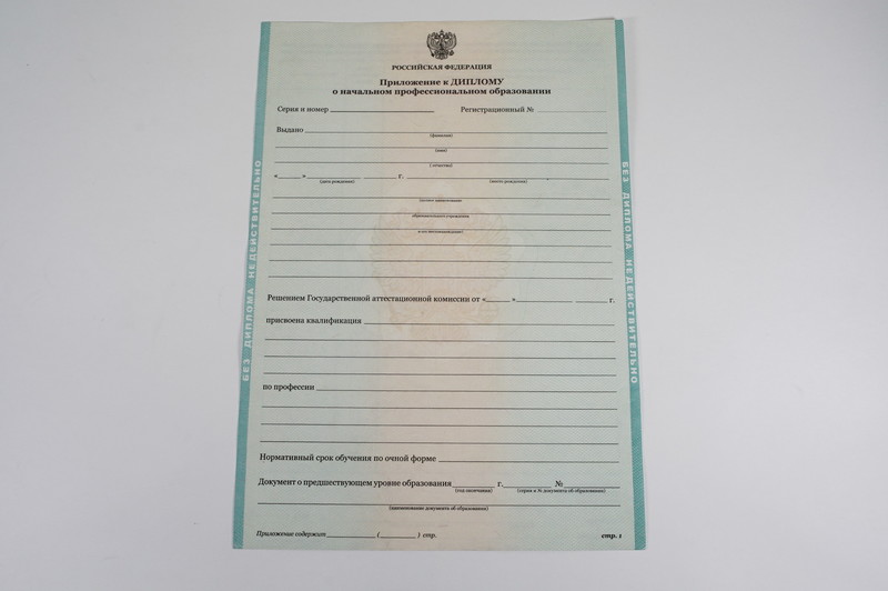 Диплом о начальном образовании  2010-2024 годов в Каспийске