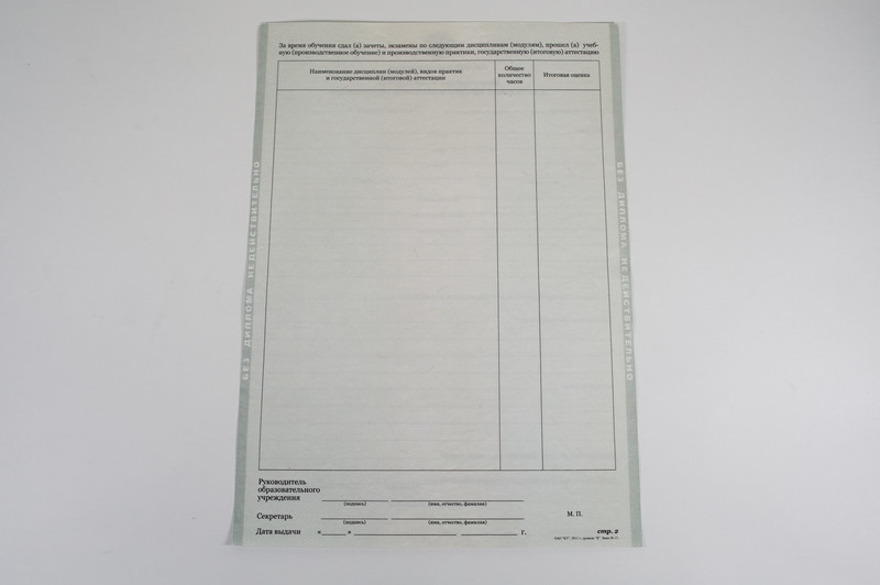 Диплом о начальном образовании  2010-2024 годов в Каспийске